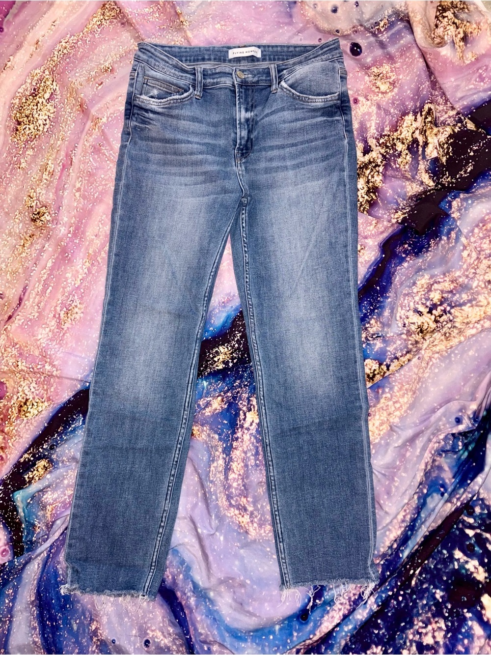 Flying Monkey F4121 Distressed Slim Straight Jeans Size 30